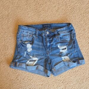 Aeropostale Blue Ripped Jean Shorts